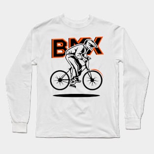 BMX Rider Silhouette for Men Women Kids and Bike Riders Long Sleeve T-Shirt